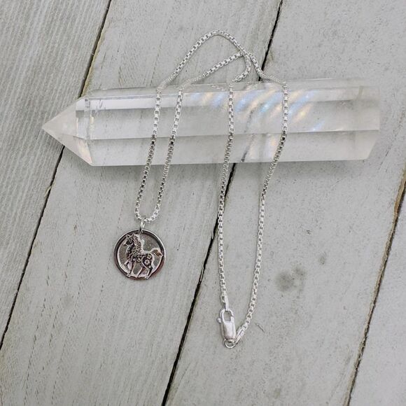 Chinese Zodiac Year of The Horse Pendant Necklace Sterling Silver - Picture 4 of 8